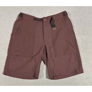 REI Co-op Men’s Hiking Shorts Size 32 Burgundy Nylon Cordura Built-In Belt